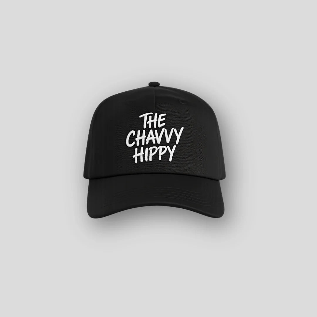Black “The Chavvy Hippy” cap - adult one size fits all