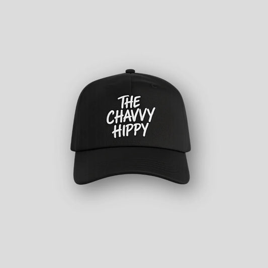 Black “The Chavvy Hippy” cap - adult one size fits all